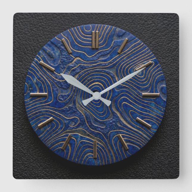 Horloge murale Lapis Lazuli + Cadran de style doré (Recto)