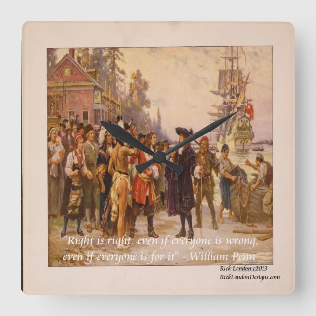 Horloge murale "Le droit est droit" de William Pen (Recto)