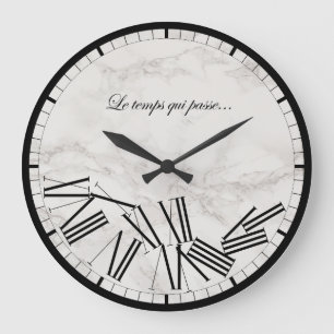 Horloge murale - Le temps qui passe...Effet marbre