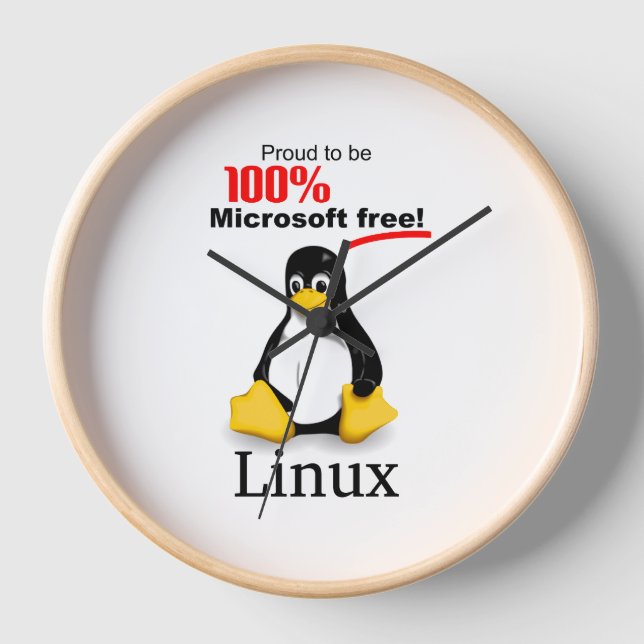 Horloge murale Linux avec Trim Tan - Microsoft Fre (Recto)