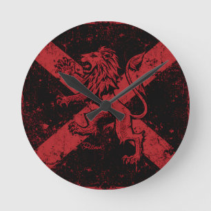 Horloge murale Lion rampant écossais Sel rouge e