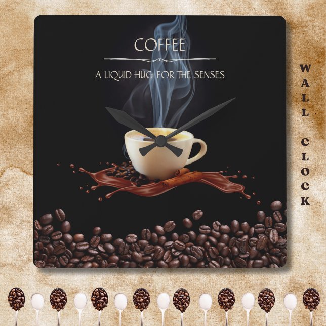 Horloge murale Liquid Hug for the Senses Coffee (Liquid Hug for the Senses Coffee Wall Clock)