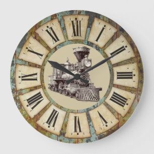 Horloge murale locomotive vintage