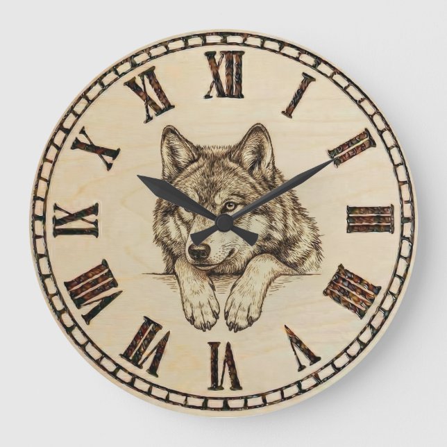 Horloge murale loup  (Recto)