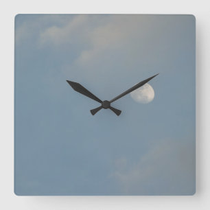 Horloge murale Lune Ciel Bleu