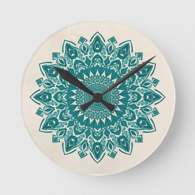 Horloge murale Mandala Arabesque - Décor géométriq (Recto)