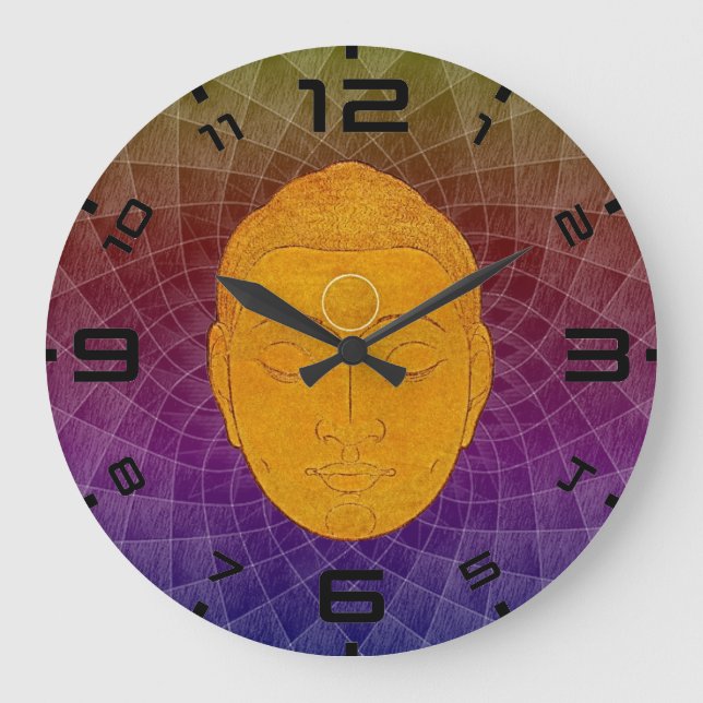 Horloge murale Mandala Zen Bouddha doré (Recto)