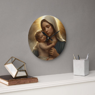 Horloge murale Marie Mère et Enfant Jésus