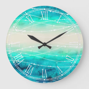 Horloge murale marine moderne peinte scintillante