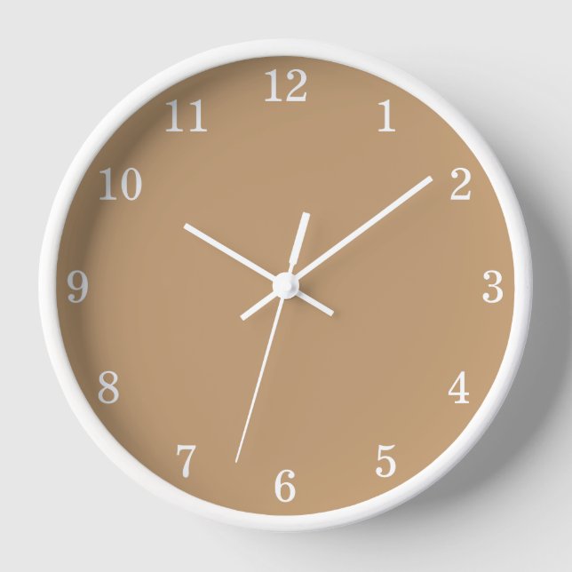 Horloge murale marron café minimaliste (Recto)