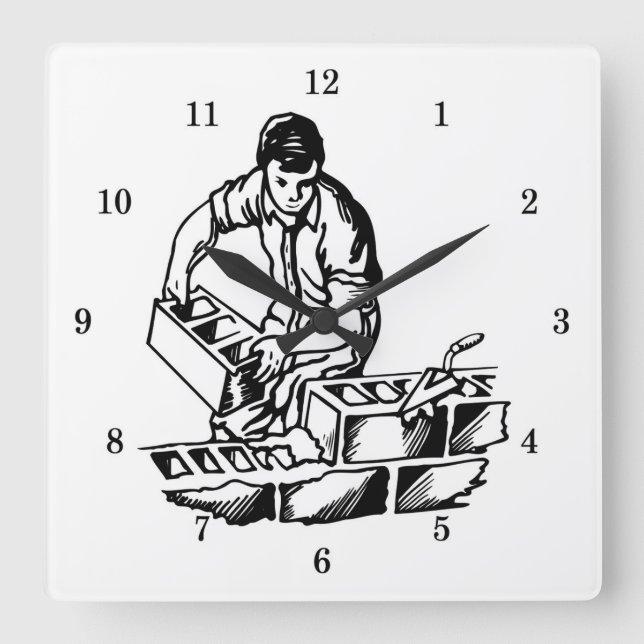 Horloge murale Mason/Couche de brique très Cool (Recto)
