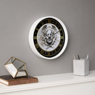 Horloge murale Méduse Gorgone déesse grecque blanc