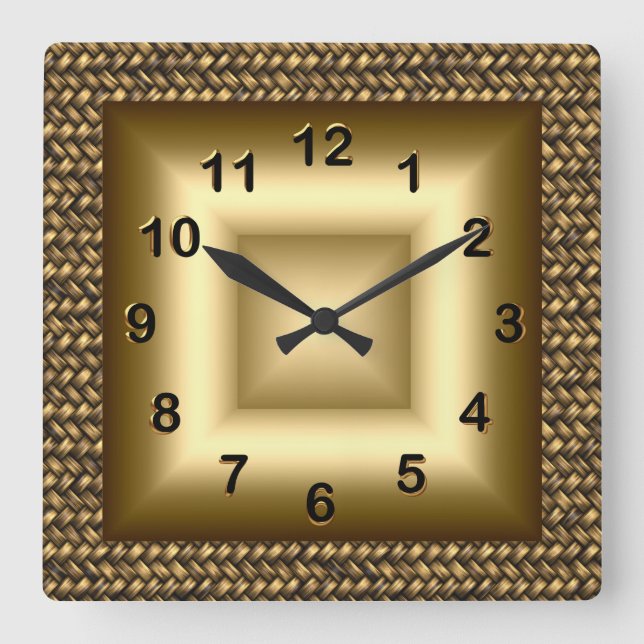 Horloge Murale Métal Noir Bronze Or 2 (Recto)
