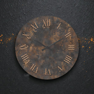 Horloge murale métallique rustique Steampunk