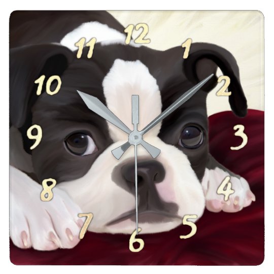 Horloge murale mignonne de terrier de Boston