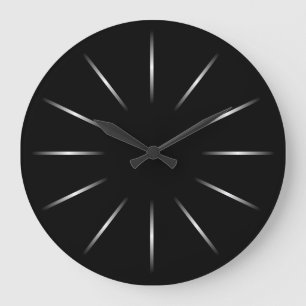 Horloge murale minimaliste en noir et en argent