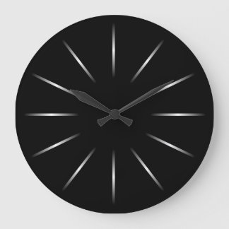 Horloge murale minimaliste en noir et en argent