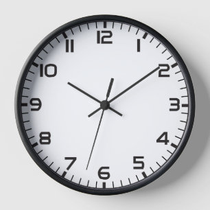 Horloge murale minimaliste moderne en noir et blan