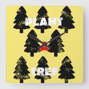 Horloge murale minimaliste Plantez un arbre