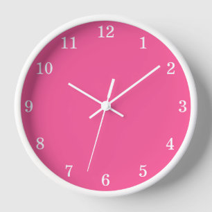 Horloge murale minimaliste rose chaud