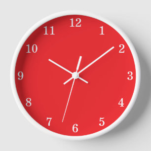 Horloge murale minimaliste rouge vif