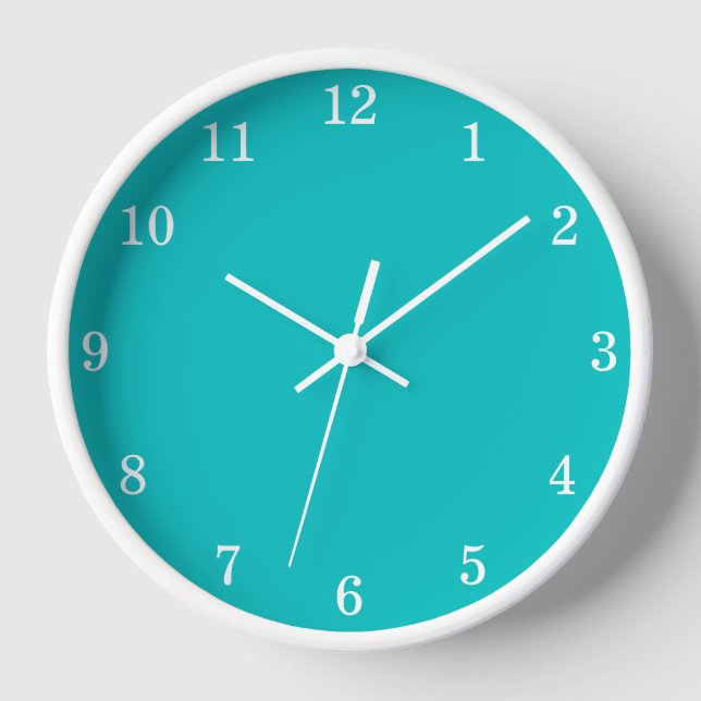 Horloge murale minimaliste turquoise aqua (Recto)