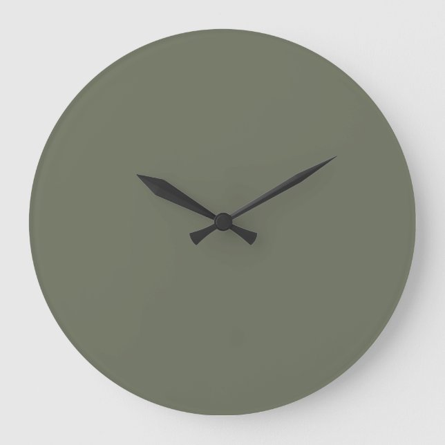 Horloge murale minimaliste vert mousse (Recto)