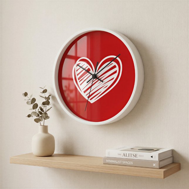 Horloge murale moderne à cadre en forme de cœur ro (Créateur téléchargé)