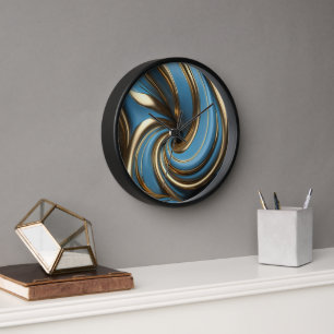 Horloge murale moderne à grand mur avec spirale bl
