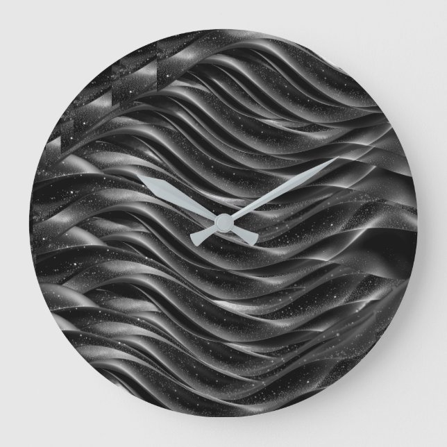 Horloge Murale Moderne Abstraite en Noir | Minimal (Recto)