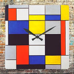 Horloge murale moderne avec la composition de Piet<br><div class="desc">Élever votre espace avec cette horloge murale saisissante qui met en vedette la "Composition A" de Piet Mondrian. Les formes géométriques audacieuses et les couleurs primaires symbolisent l'équilibre et l'harmonie, apportant clarté et style moderne à toutes les chambres. C'est plus qu'une horloge, c'est une déclaration qui ajoute un avantage artistique...</div>
