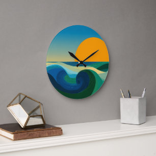 Horloge murale moderne Bauhaus milieu du siècle Co