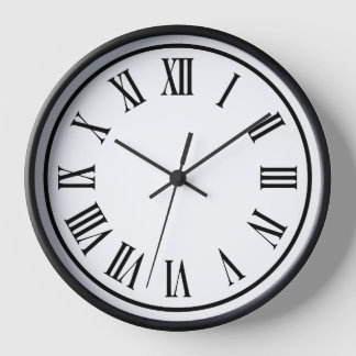 Horloge murale moderne contemporaine Noir Romain