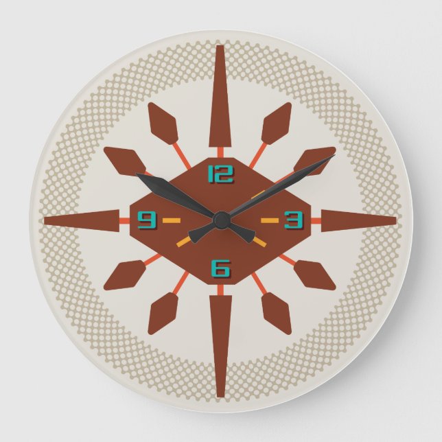 Horloge murale moderne du milieu du siècle - Porte (Recto)