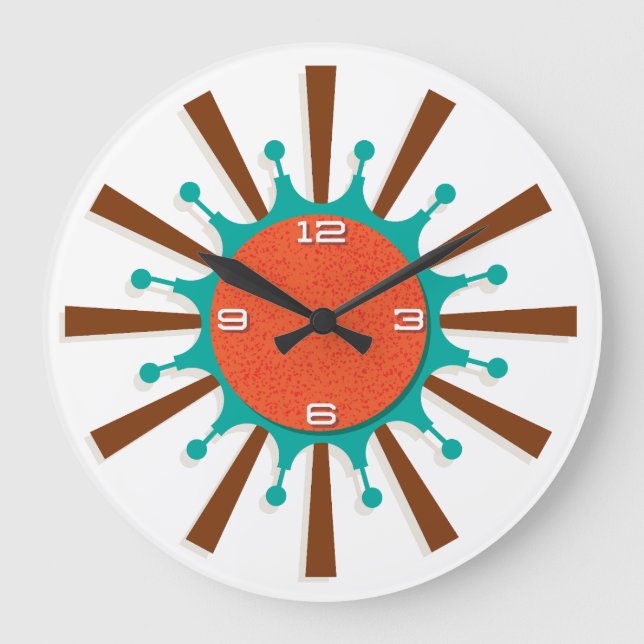 Horloge murale moderne du milieu du siècle - Spoke (Recto)
