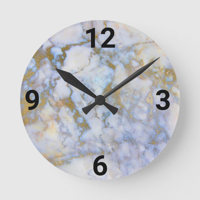Horloge murale moderne en marbre PASTEL (Recto)