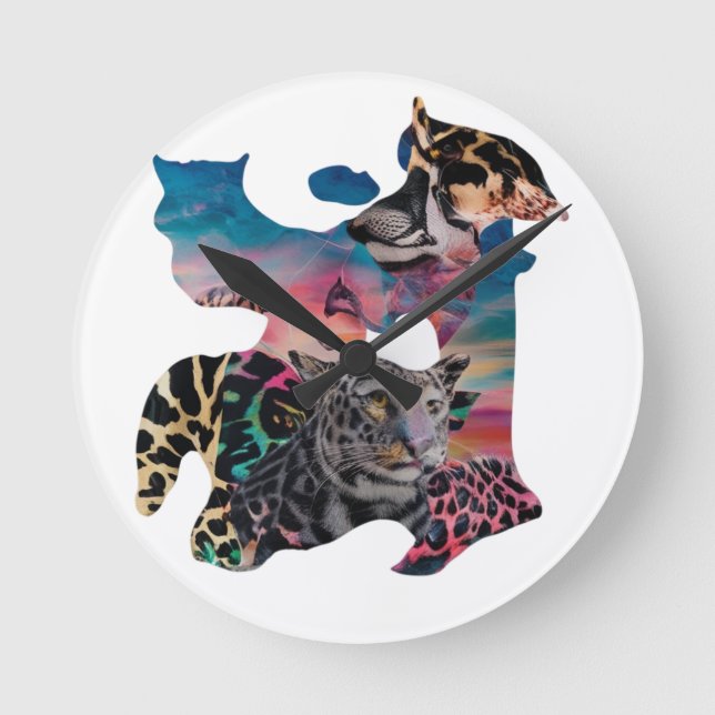 Horloge murale moderne - Poster de animal écolo et (Recto)