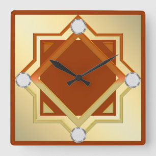 Horloge murale modifiée la tonalité orange brûl