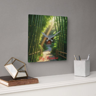 Horloge murale Mon paradis