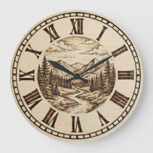 Horloge murale Montagne et Rivière
