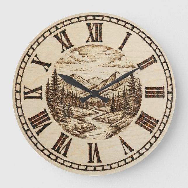 Horloge murale Montagne et Rivière (Recto)