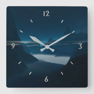 Horloge murale Montagnes brumeuses Chiffres