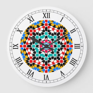 Horloge murale motif géométrique islamique