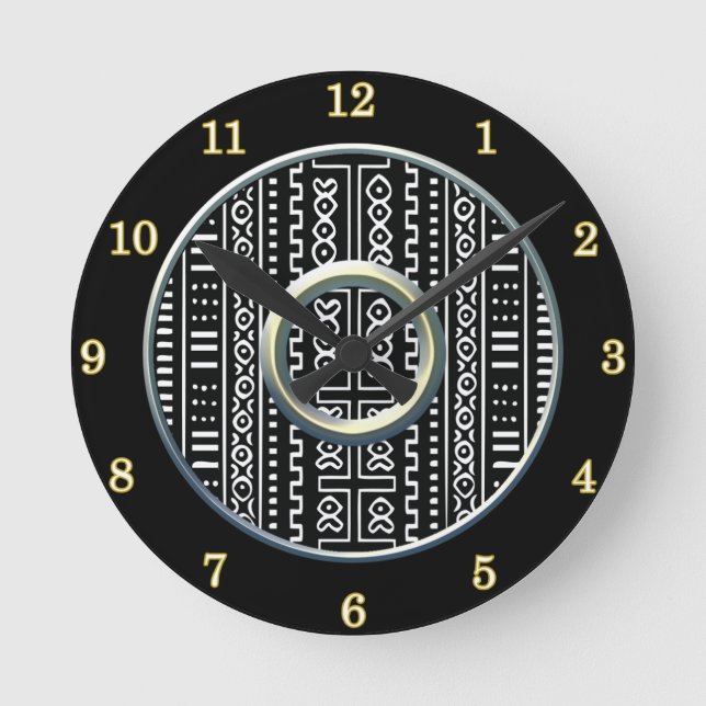 Horloge murale Motif moderne en tissu boueux (Recto)