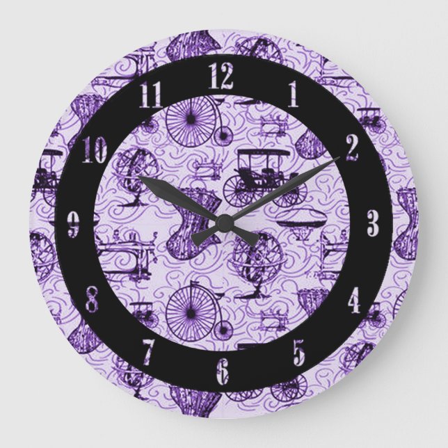 Horloge murale Motif violet Steampunk (Recto)