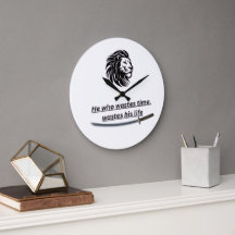 Horloge murale motivante – Citation « Le temps est