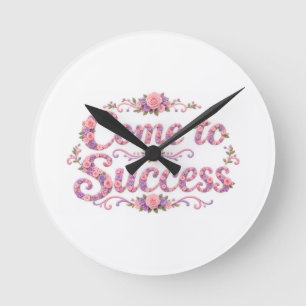 Horloge murale motivante Fleurs pour Réussir