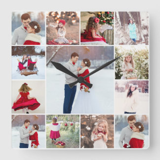 Horloge murale multi-photo tendance