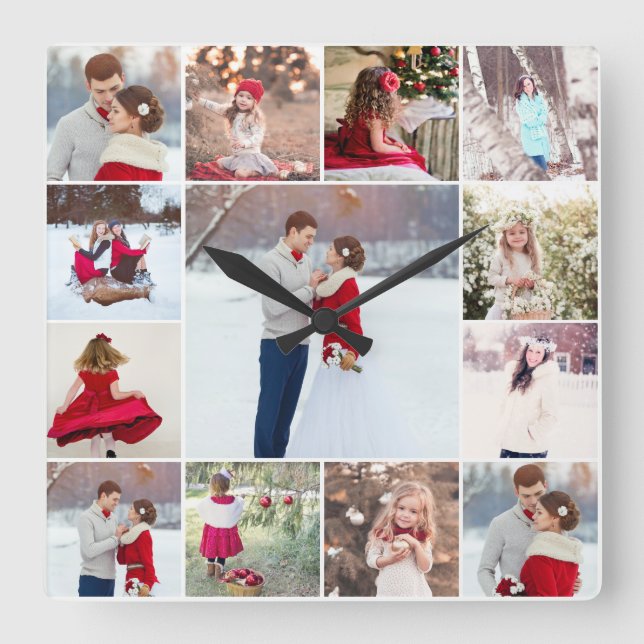 Horloge murale multi-photo tendance (Recto)