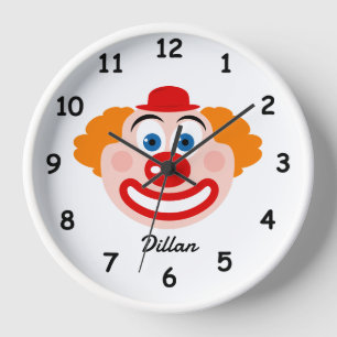 Horloge murale mural clown mignonne pour la chambr